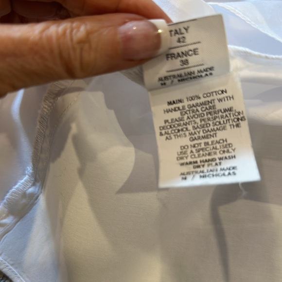 NICHOLAS WHITE OFF THE SHOULDER COTTON TOP SIZE 6 - Picture 8 of 11